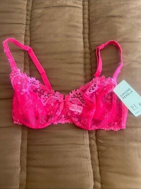 Simone Perele Pink Lace Underwire Bra
